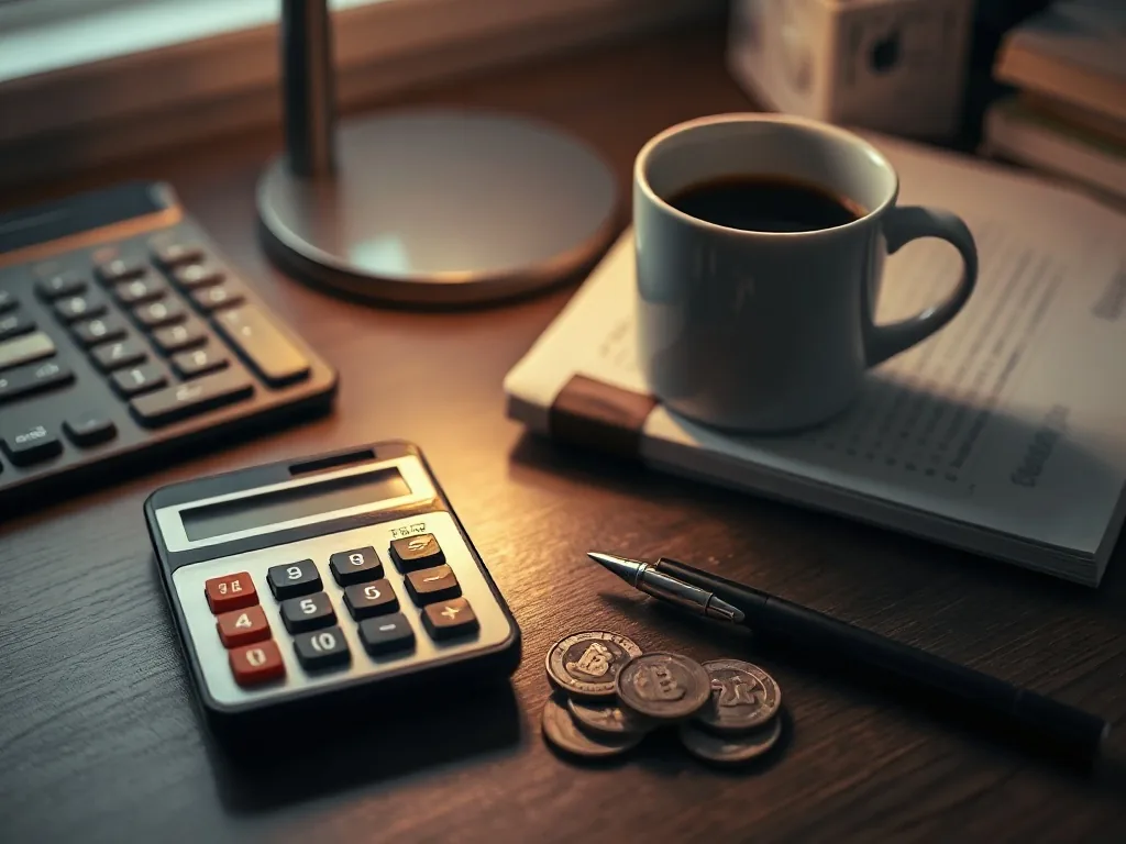 Illustration d'un écran Mon Compte Formation affichant un solde en euros, avec une calculatrice et des documents administratifs.