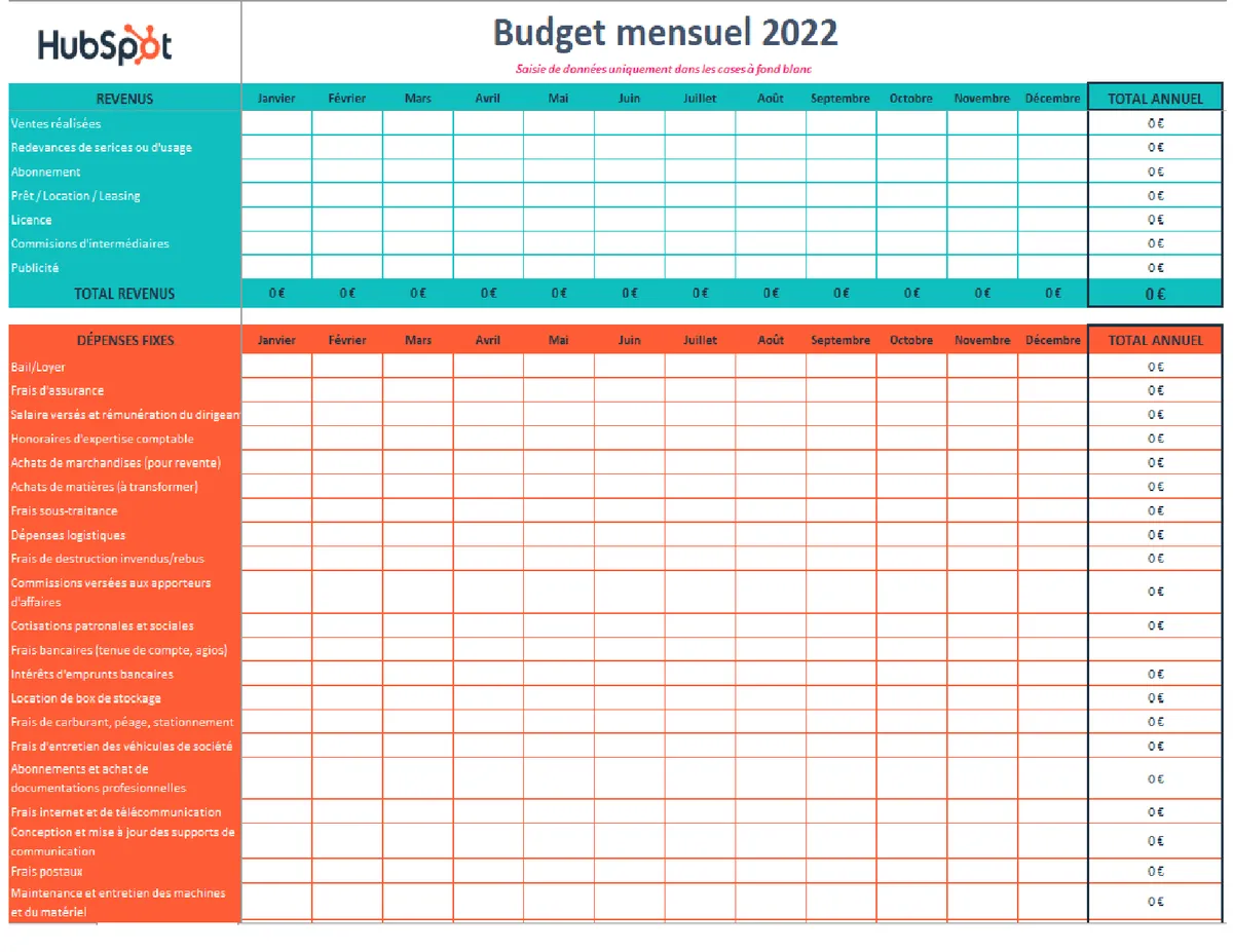 Tableau budget Excel gratuit à télécharger : planifiez 12 mois en 15 minutes