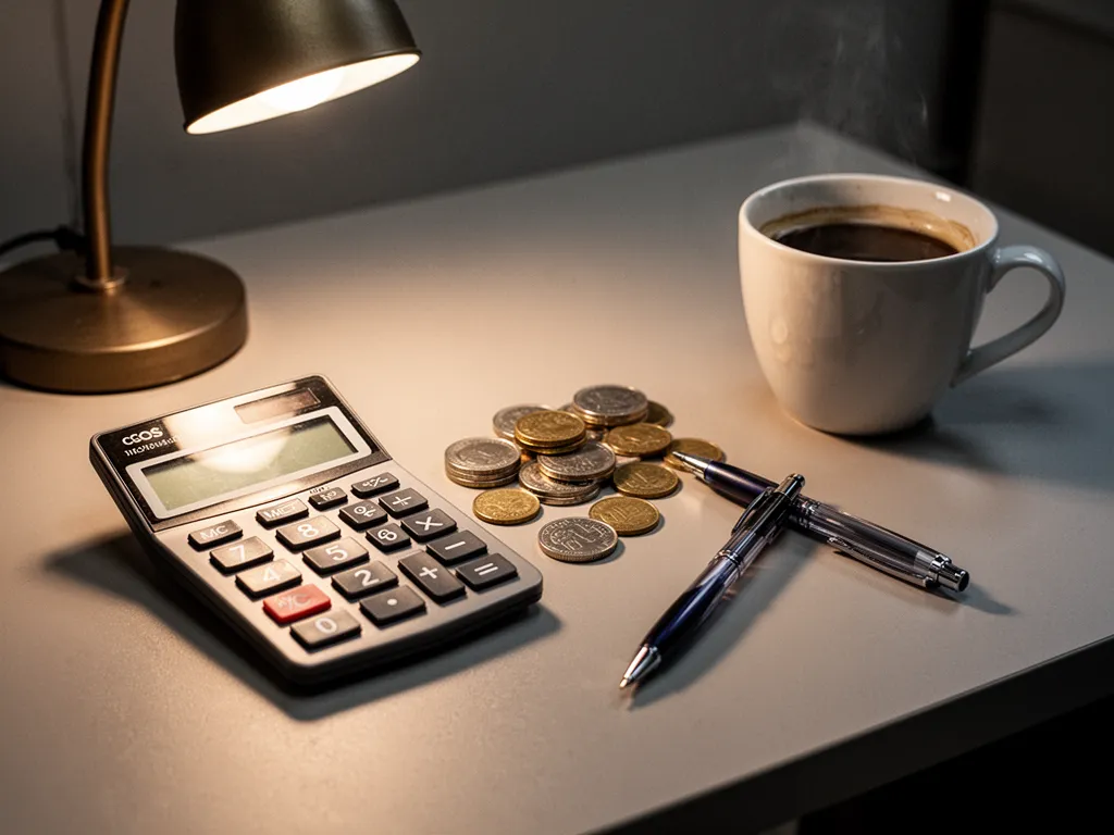 Dossier de retraite ouvert sur une table avec calculatrice, stylo et documents administratifs