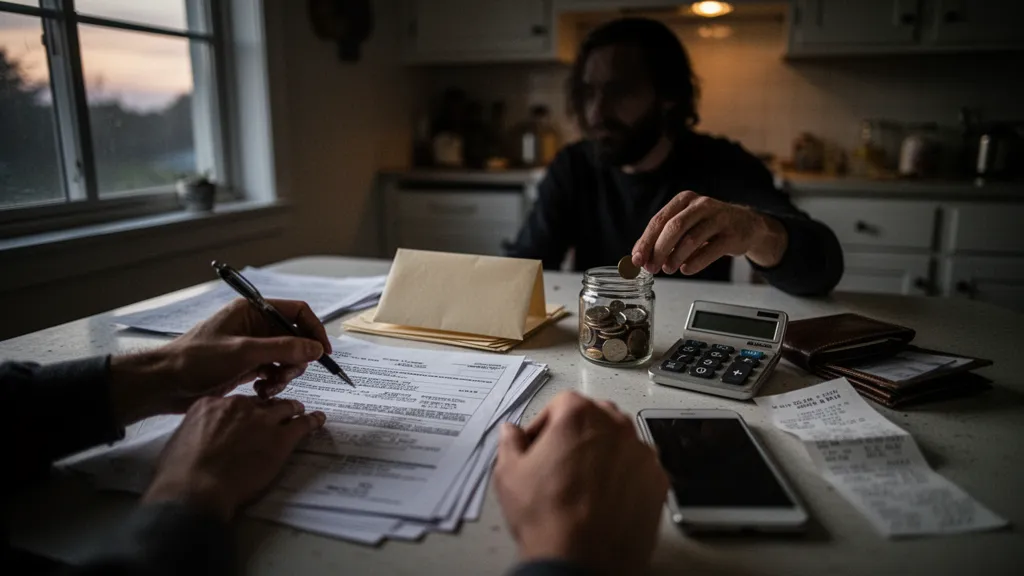 Enveloppe ouverte posée sur un bureau avec un reçu fiscal et un stylo à côté