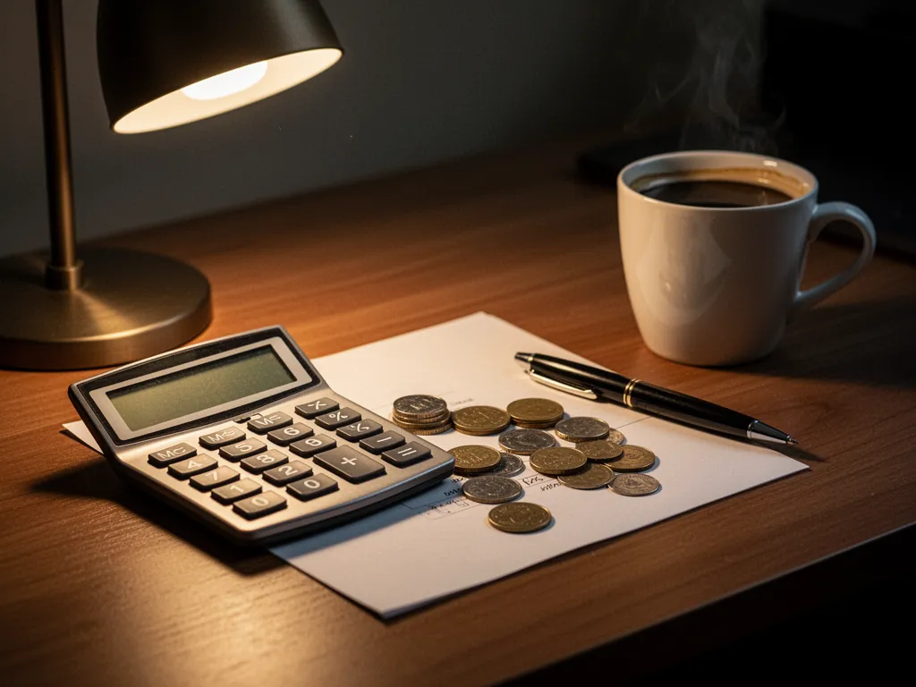 Calculatrice posée à côté de plusieurs offres de crédit et d’un stylo, illustrant la comparaison d’un rachat de crédits à la consommation.