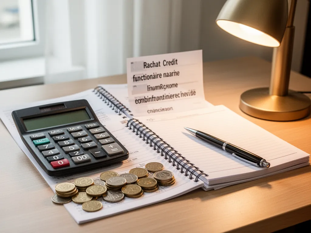 Agent public souriant signant un contrat, avec une tablette affichant des chiffres et une tasse de café à côté