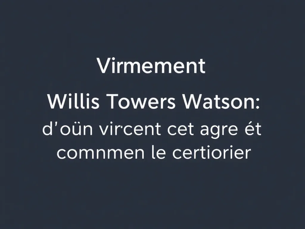 Virement Willis Towers Watson : d'où vient cet argent et comment le vérifier